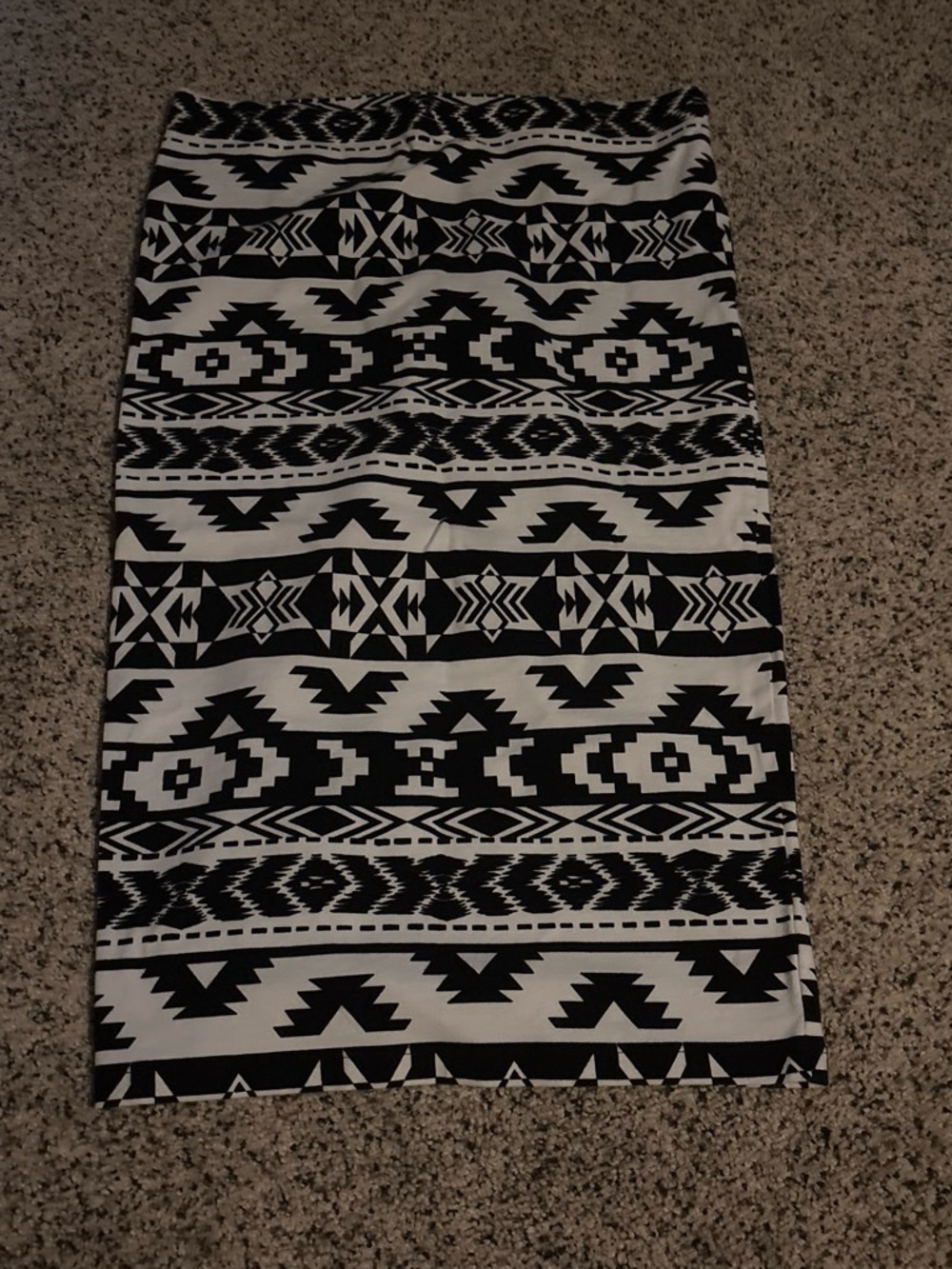 Women's Black and White Aztec Pencil Skirt